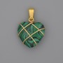 Heart Pendant in Wire-Wrapped Malachite 21x21mm+-, diameter 30mm+