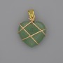 Wire-Wrapped Jade Heart Pendant 21x21mm+/-, diameter 30mm+