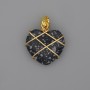 Heart Pendant in Wire-Wrapped Snowflake Obsidian 21x21mm+-, diameter 30mm+