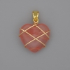 Heart Pendant in Wire-Wrapped Chalcedony 21x21mm+-, diameter 30mm+