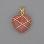 Heart Pendant in Wire-Wrapped Chalcedony 21x21mm+-, diameter 30mm+