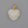 Heart Pendant in Wire-Wrapped Rock Crystal 21x21mm+-, diameter 30mm+