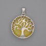 Citrine Pendant in "Tree of Life" Setting, diameter 27mm+/-, length 37mm+