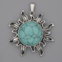 Sun Pendant, Turquoise 39mm+-, length 46mm+