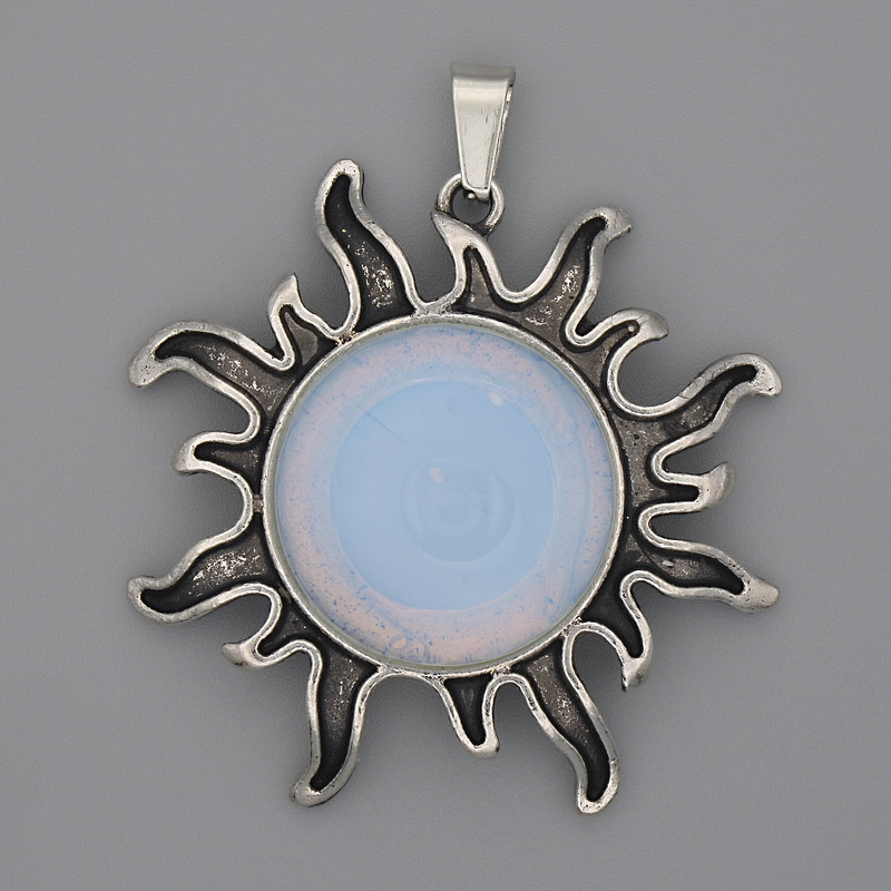 Sun Pendant, Moonstone 39mm+-, length 46mm+
