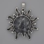 Sun Pendant, Larvikite 39mm+-, length 46mm+