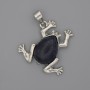 Frog Pendant, Cairo Night Aventurine, 29x28mm+/-, length 37mm+