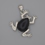 Toad Pendant Black Agate 29x28mm+-, length 37mm+