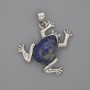 Toad Pendant Lapis Lazuli 29x28mm+-, length 37mm+