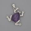 Toad Pendant Amethyst 29x28mm+-, length 37mm+