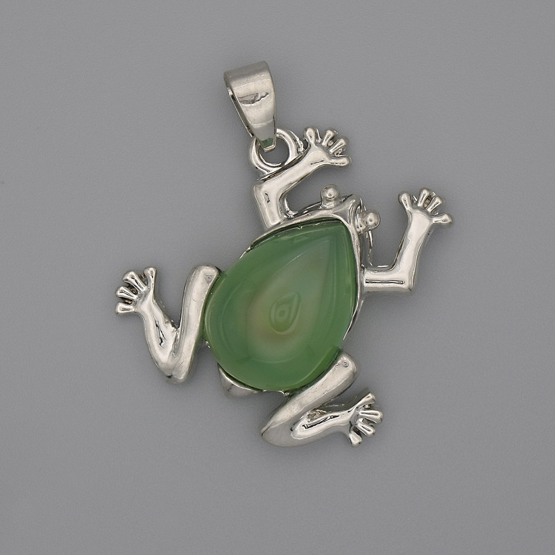 Toad Pendant Agate 29x28mm+-, length 37mm+