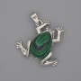 Malachite Frog Pendant 29x28mm+/-, length 37mm+