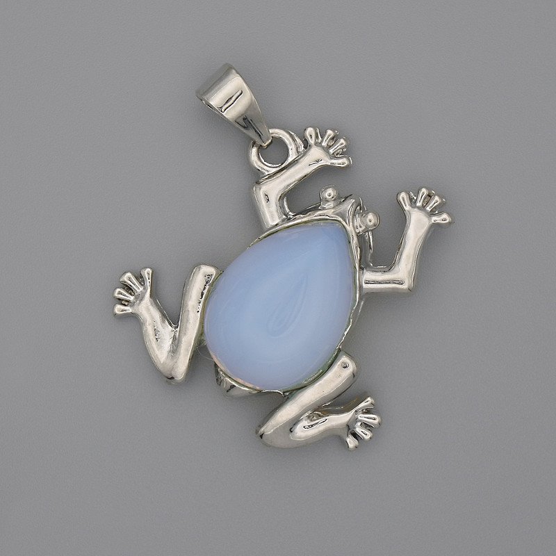 Moonstone Frog Pendant 29x28mm+/-, length 37mm+