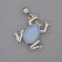 Moonstone Frog Pendant 29x28mm+/-, length 37mm+