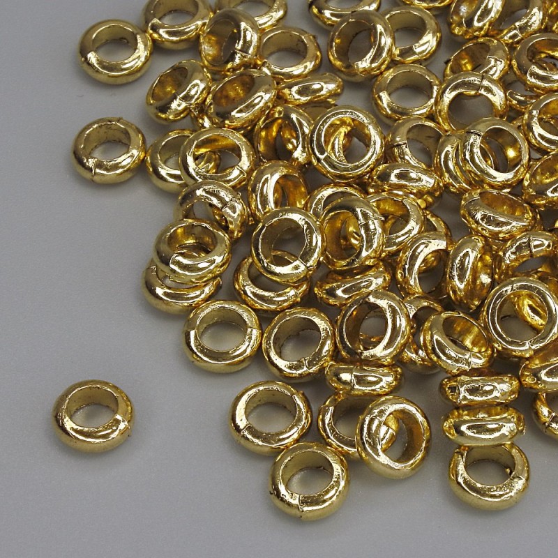 Findings Bead Insert, gold metal colour, diameter 6x2.5mm+- hole diameter 3.5mm+-, pack 20g. (~93pcs.)