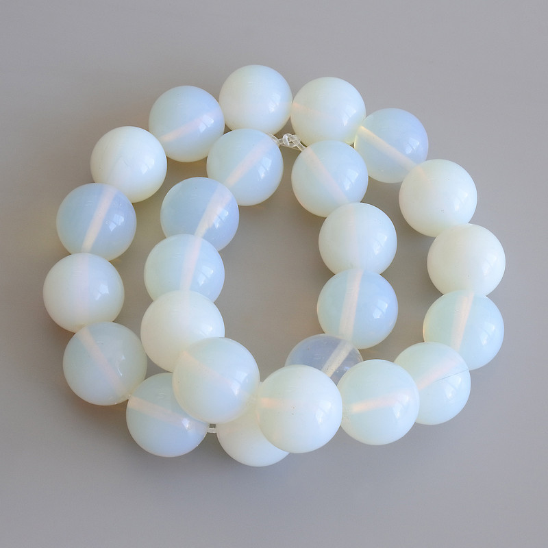 Moonstone Smooth Round Beads, diameter 15.5mm+/-, strung on fishing line, length 38cm+