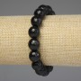 Black Agate Faceted Round Bead Bracelet 12mm+/-, length 18cm+/-, stretch