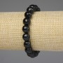 Black Agate Faceted Round Bead Bracelet 10mm+/-, length 18cm+/-, stretch