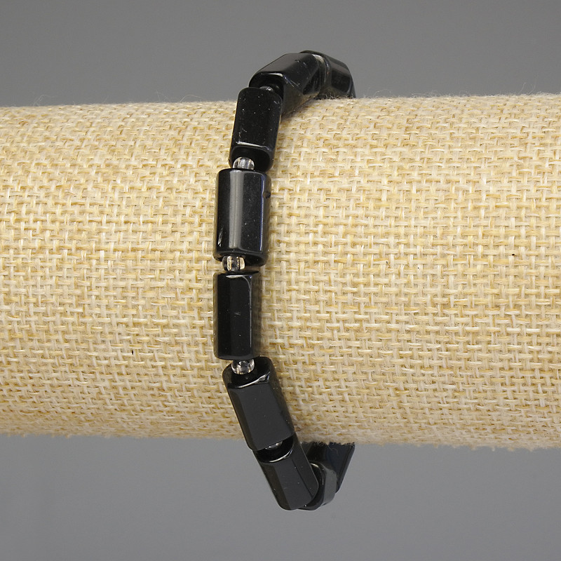 Tourmaline Chip Bracelet 12x7-8mm+/- with 3mm+/- Seed Beads, length 18cm+/-, stretch