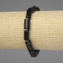 Tourmaline Chip Bracelet 12x7-8mm+/- with 3mm+/- Seed Beads, length 18cm+/-, stretch