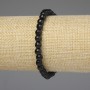 Black Agate Bracelet, Faceted Bead 6mm+-, Length 18cm+- Stretch