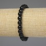 Black Agate Bracelet, Faceted Bead 8mm+-, Length 18cm+- Stretch