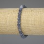 Frosted Agate Bracelet, Blue Smooth Bead 6mm+-, Length 18cm+- Stretch