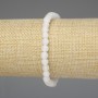 White Frosted Agate Bracelet, Smooth Bead 6mm+-, Length 18cm+- Stretch