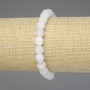 White Frosted Agate Bracelet, Smooth Bead 8mm+-, Length 18cm+- Stretch