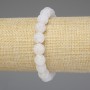 Frosty Agate Bracelet, white smooth round bead 10mm+-, length 18cm+- stretch