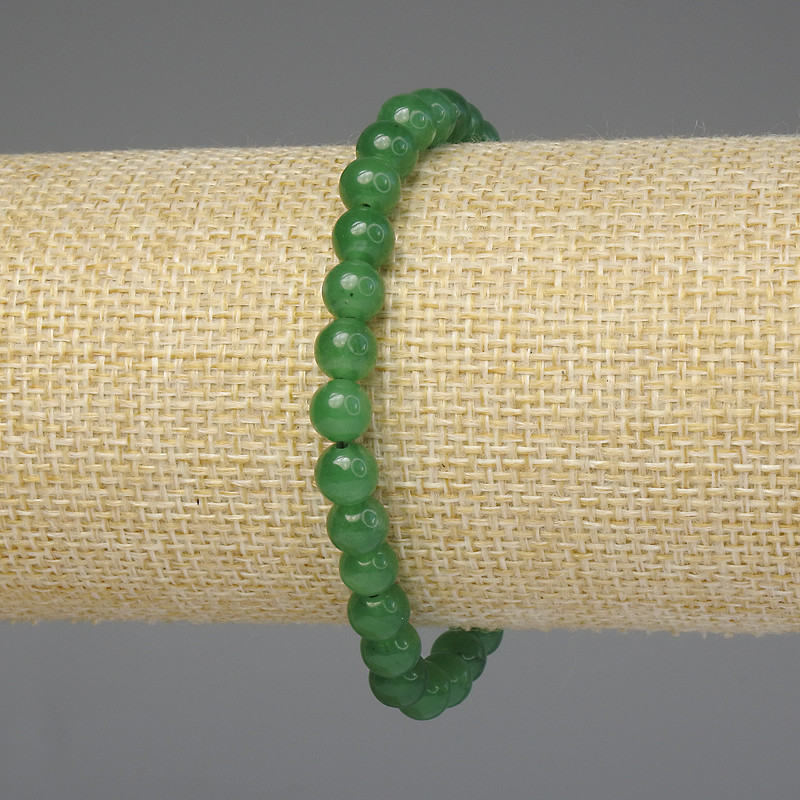Chrysoprase Smooth Bead Bracelet 6mm+-, length 18cm+- stretch