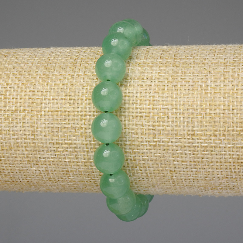 Jade Smooth Bead Bracelet 10mm+-, length 18cm+- stretch