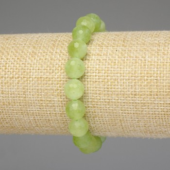 Chrysolite Olivine Bracelet, Faceted Bead 10mm+-, Length 18cm+- Stretch