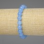 Bracelet Aquamarine smooth round bead 8mm+-, length 18cm+- stretch