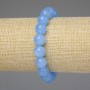Bracelet Aquamarine smooth round bead 10mm+-, length 18cm+- stretch