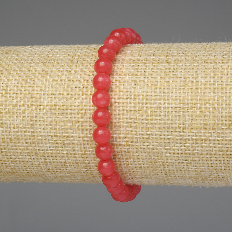 Bracelet Tourmaline smooth round bead 6mm+-, length 18cm+- stretch