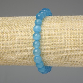 Azure Cat's Eye Bracelet, smooth bead 8mm+-, length 18cm+- stretch