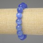 Blue Cat's Eye Bracelet, smooth beads 12mm+/-, length 18cm+/- stretch