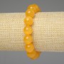 Yellow Cat's Eye Bracelet, smooth beads 12mm+/-, length 18cm+/- stretch