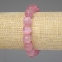 Pink Cat's Eye Bracelet, smooth beads 12mm+/-, length 18cm+/- stretch