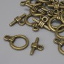 Toggle Clasp Finding, diameter 15x3mm+- ring, diameter 9.5mm+-, hole diameter 7mm+- bronze metal colour, pack of 15pcs+