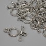 Toggle Clasp Finding, diameter 15x3mm+- ring, diameter 9.5mm+-, hole diameter 7mm+- silver metal colour, pack of 15pcs+