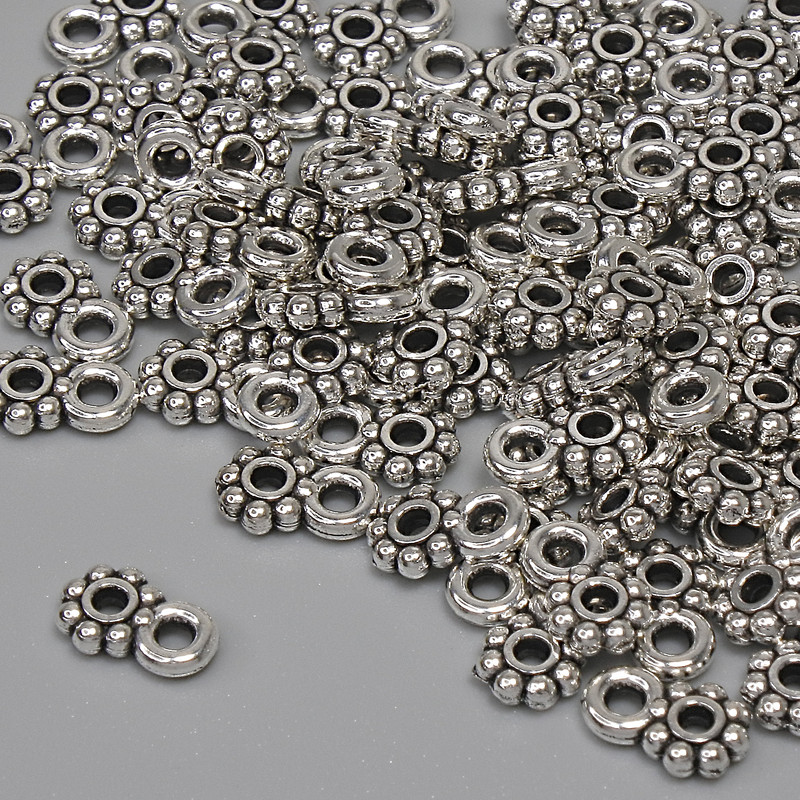 Pendant Silver Metal Colour, diameter 7x4.5mm+- loop hole 1.5mm+-, pack of 84pcs+