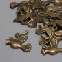 Bird Pendant Charm Bronze Metal Colour, diameter 19x18mm+- loop hole 2mm+-, pack of 17pcs+
