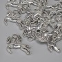 Pegasus Charm Pendant Silver-Tone Metal, diameter 16x17mm+-, loop hole 2.4mm+-, pack of 12pcs+