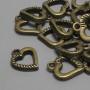 Heart Pendant Charm, bronze metal colour, diameter 15x12mm+/- bail hole 2.3mm+/- pack of 15pcs+