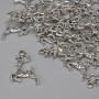Deer Pendant Charm, silver metal colour, diameter 22x13mm+/- bail hole 1.6mm+/- pack of 25pcs+