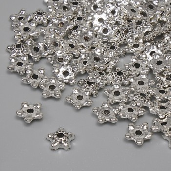 Bead Cap Finding, silver metal colour, diameter 5x1.5mm+/- hole diameter 1.2mm+/- pack of 91pcs+