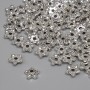 Bead Cap Finding, silver metal colour, diameter 5x1.5mm+/- hole diameter 1.2mm+/- pack of 91pcs+