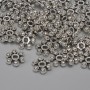 Findings Spacer Bead Silver-Tone Metal, diameter 7x2mm+-, hole diameter 1.5x6mm+-, pack of 44pcs+
